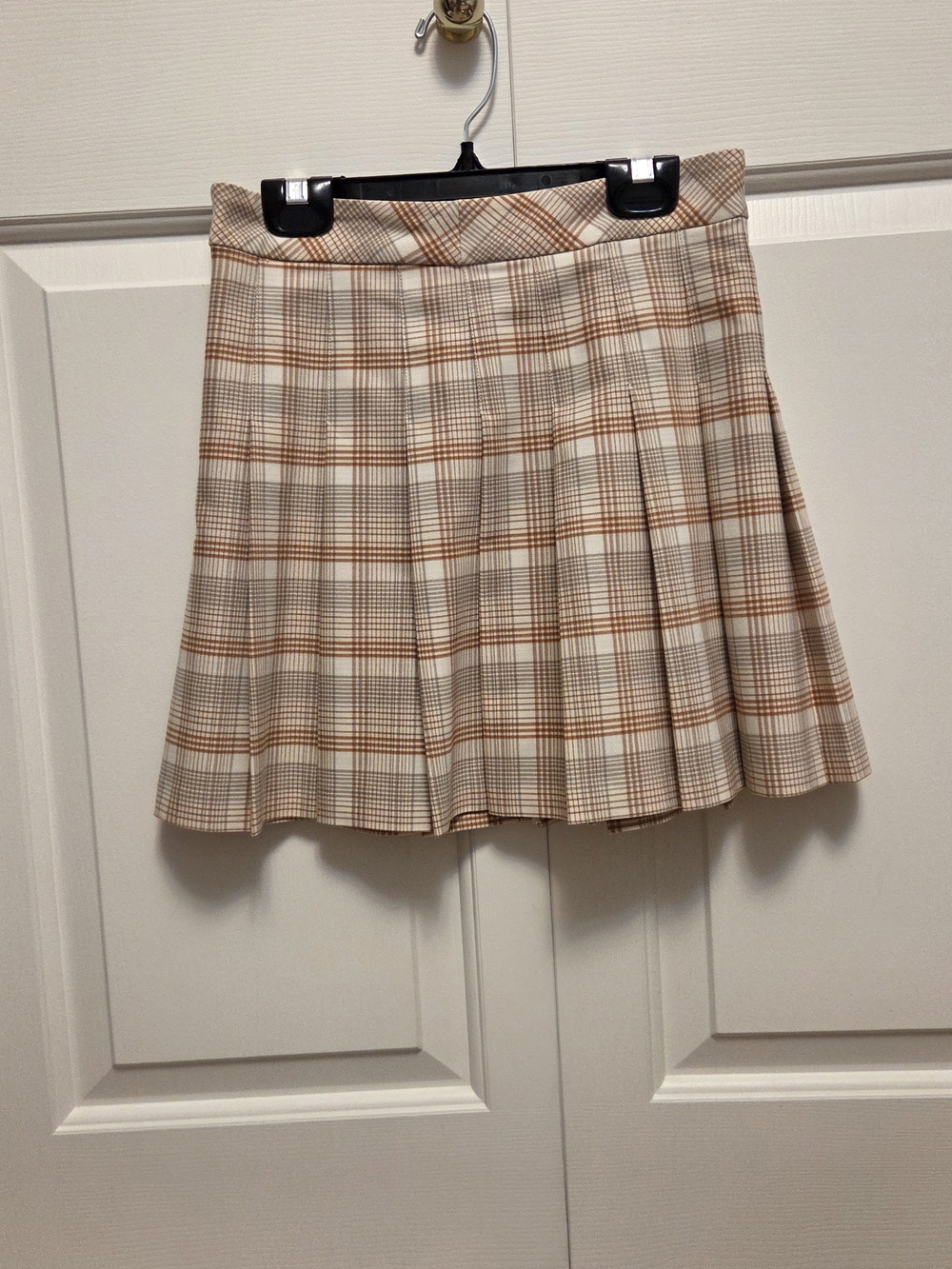 SUNDAY BEST/ARITZIA Tan Plaid Olive Skirt